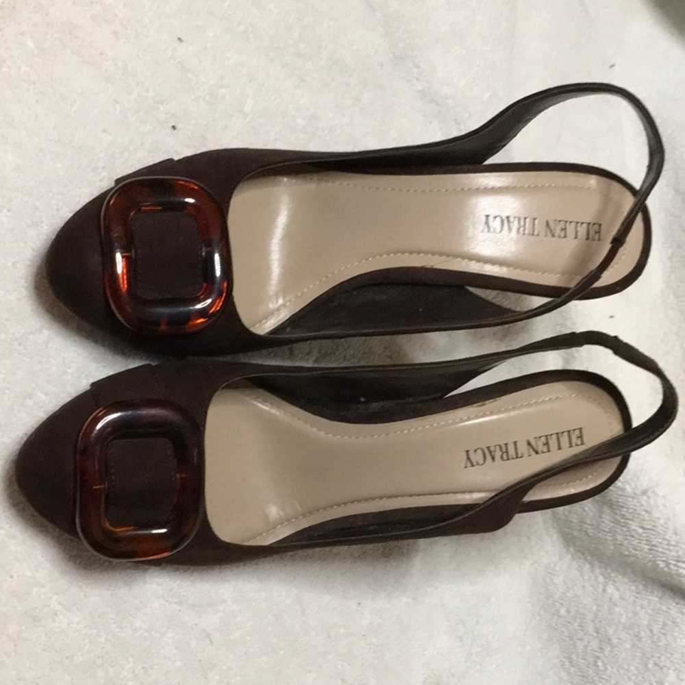 Ellen Tracy Hidden Platform Sling Backs Size 7.5 - image 1